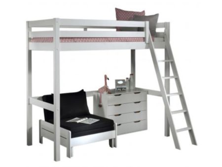 Vipack - Pino High Sleeper with Sofa Bed and 4 Door Chest of Drawers - White Online