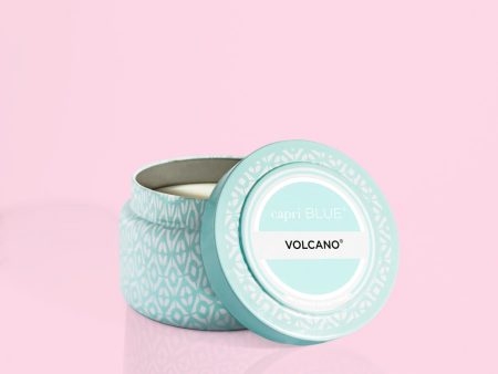 Volcano Aqua Printed Mini Tin Candle Online