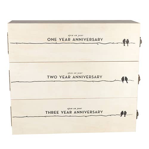 Boulevard Newlywed s Anniversary Wooden Wine Box by Twine Online Sale