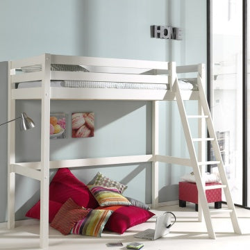 White 4ft6 Double High Sleeper by Vipack Pino Online Sale