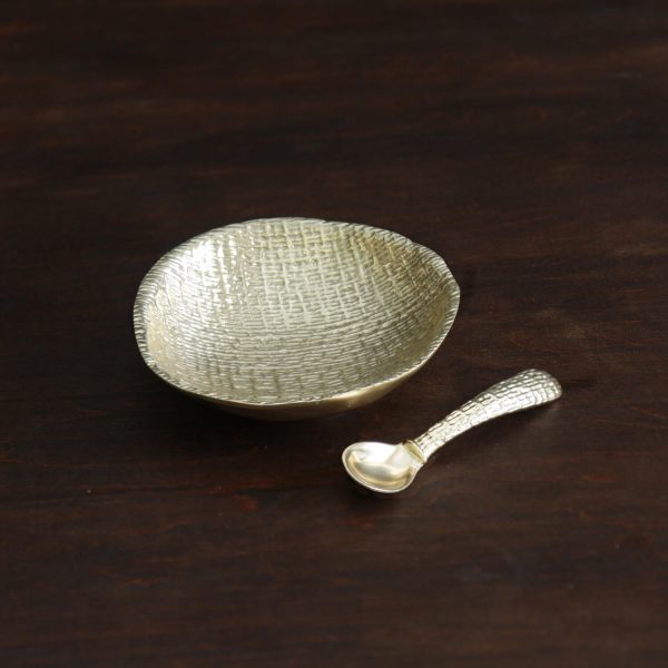 Sierra Tela bowl gold w spoon Online Sale