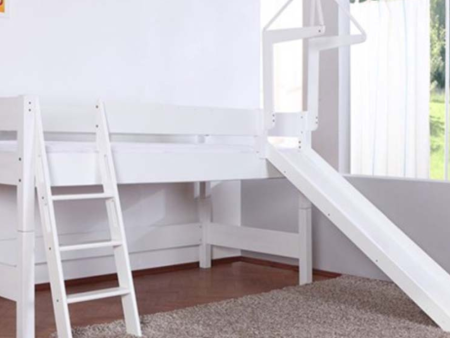 Kidz Beds - Kim Mid Sleeper With Slide - White For Discount