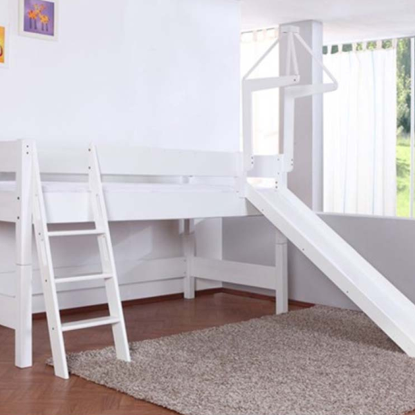 Kidz Beds - Kim Mid Sleeper With Slide - White For Discount