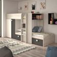 Trasman Barca Bunk Bed in Antraciet Pino with Wardrobe and Storage For Cheap