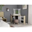 Trasman Vanity Chic Desk in White  Oak For Discount