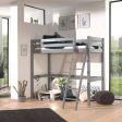 Grey Single High Sleeper with Slanted Ladder by Vipack Pino Online now