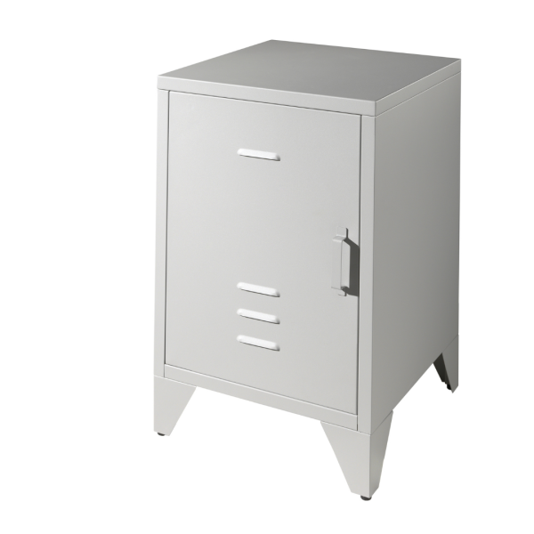 Bronxx Metal Bedside Locker in Grey Fashion