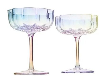 Flower Elegant Champagne&Cocktail Coupes-Iridescent Online Sale