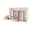 Trasman Barca Bunk Bed With Wardrobe in Antique Pink For Sale