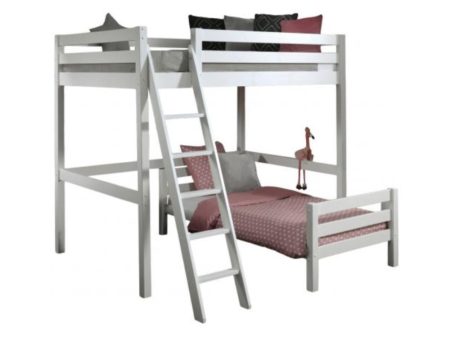 Vipack - Pino High Sleeper Double Bed with Single Bed - White Cheap