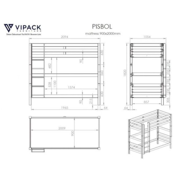 Vipack - Pino Bunk Bed with Storage Drawers Online