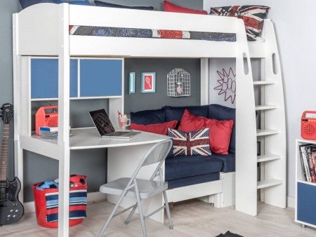 Stompa - UNOS Highsleeper with Blue Sofa, Fixed Desk & Hutch Online Hot Sale