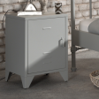 Bronxx Metal Bedside Locker in Grey Fashion