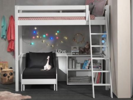 Vipack - Pino High Sleeper with Sofa Bed and Bookcase For Sale