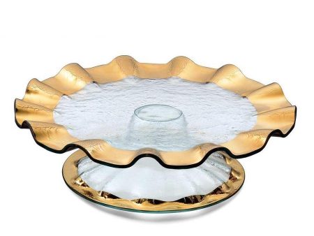 Ruffle Pedestal Cake Plate For Sale