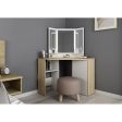 Trasman Vanity Chic Desk in White  Oak For Discount