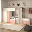 Trasman Barca Bunk Bed With Wardrobe in Antique Pink For Sale