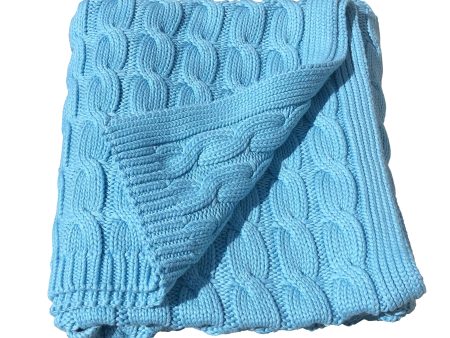 Cable Knit Throw Turquoise Cheap