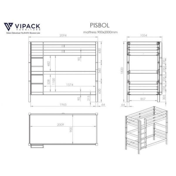 Vipack - Pino Bunk Bed with Trundle Drawer Discount