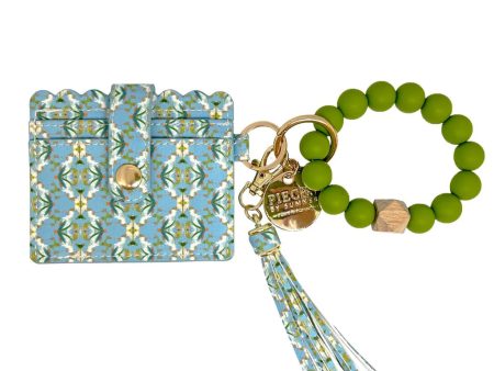 Laura Park English Garden Blue Keychain Wristlet Wallet Online Sale