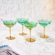 Colored Coupe Art Deco Glasses, Gold For Discount