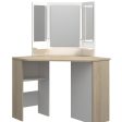 Trasman Vanity Chic Desk in White  Oak For Discount