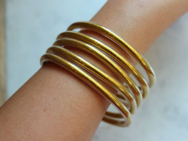 Gold Bangles, Gold Bracelets - set of 5 Online now