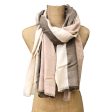 Three Stripes Elegant Cotton Scarf - Camel Online Sale