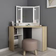 Trasman Vanity Chic Desk in White  Oak For Discount